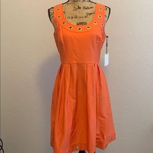 NWT Orange Calvin Klein dress with slight flare.